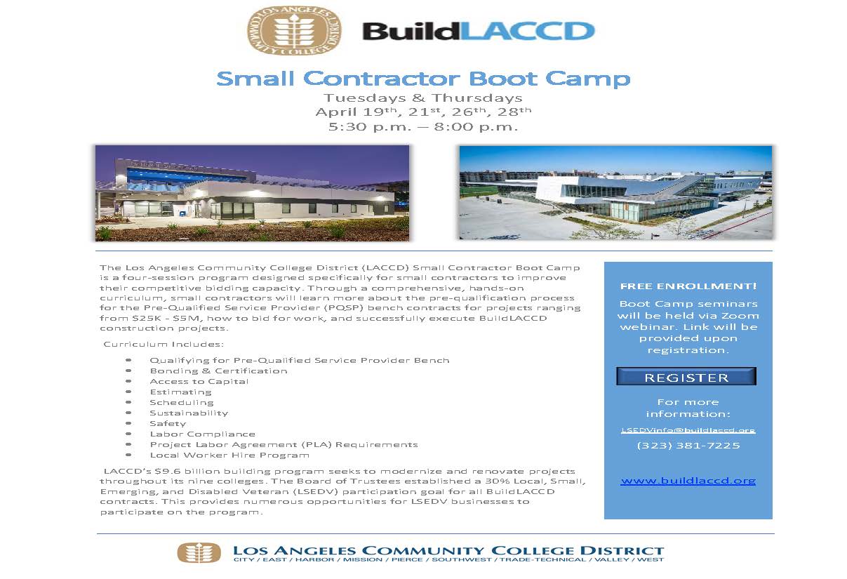 Small Contractor Boot Camp Flyer April 2022